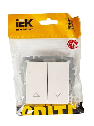 IEK BRITE Выключатель жалюзи 10А ВС10-1-5-БрЖ жемчуг