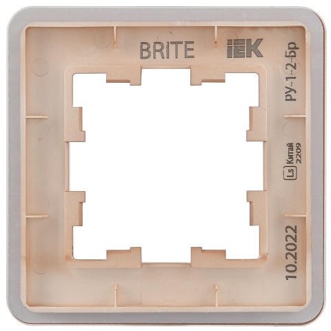 IEK BRITE DECOR Дымчатый матовый стекло скругл.угол Рамка 1-мест. РУ-1-2-Бр RE