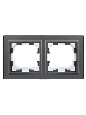 IEK BRITE Рамка 2-местная IP44 РУ-2-БрС-44 сталь
