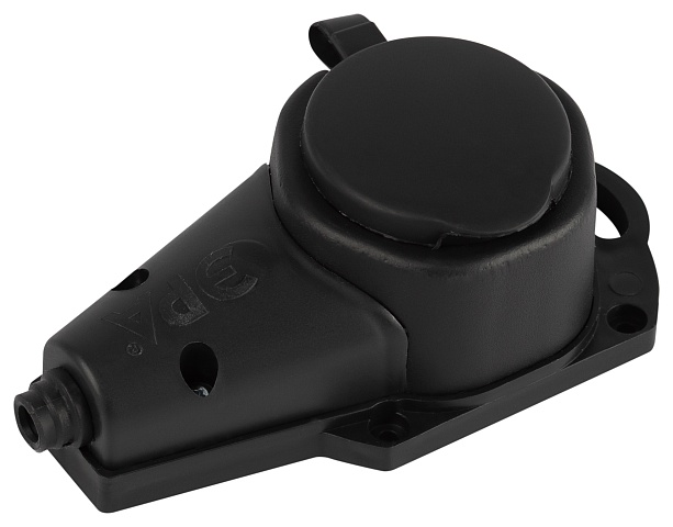 ЭРА Колодка KX-1e-B-IP44 каучуковая с заземлением 1 розетка 16A IP44 черная