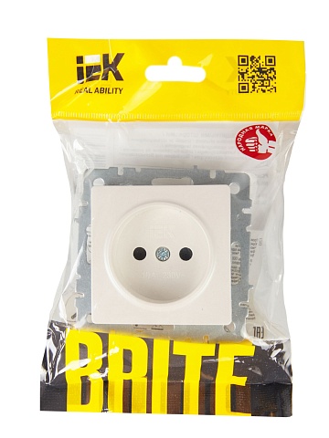 IEK BRITE BASE Жемчуг Розетка без з/к с з/ш 10А РСш10-2-БрЖ
