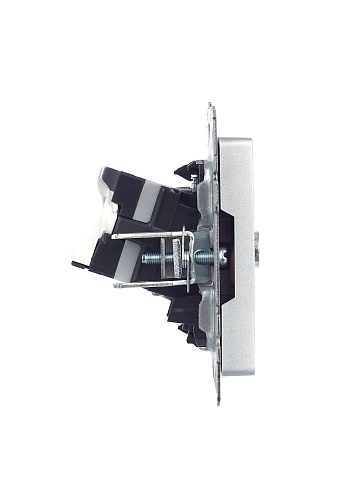 IEK BRITE Розетка двойная TV+RJ45 кат.5E РТВ/РК12-БрА алюминий