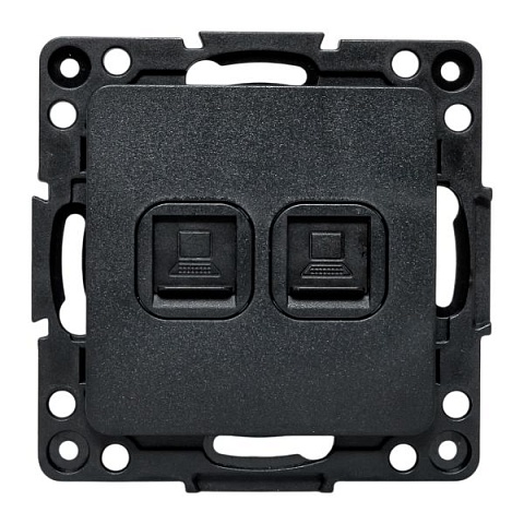 EKF Стокгольм Механизм Розетки RJ-45 2-местной черный.