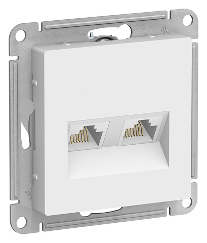 Systeme Electric AtlasDesign Лотос Розетка двойная компьютерная RJ45+RJ45, кат.5Е, механизм