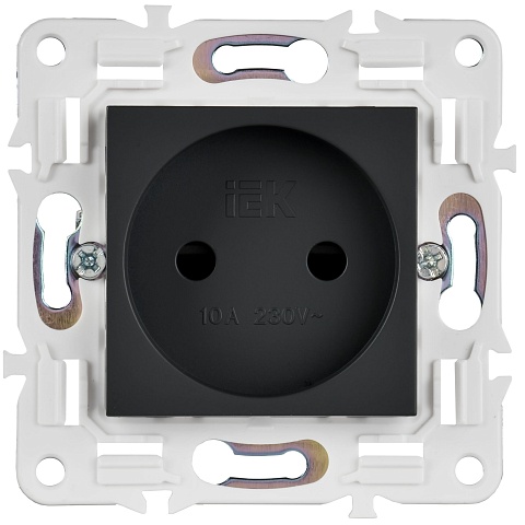 IEK SKANDY Графит Розетка б/з с защитными шторками 10А SK-R01G