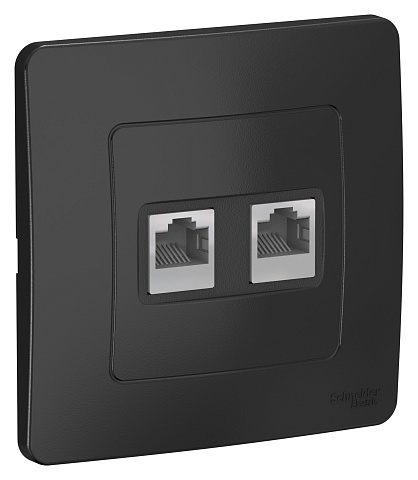 SE Blanca внутр Антрацит Розетка 2-ая КОМП/ТЛФ, RJ45+RJ11