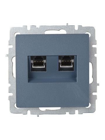 IEK BRITE BASE Маренго Розетка комп. 2-ая RJ45 кат.6 РК11-2-БрМ