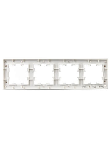 IEK BRITE DECOR Белый рифленый Рамка 4-м РУ-4-Бр