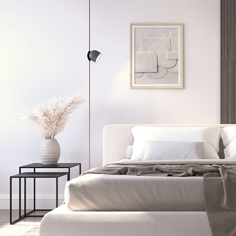 Denkirs DK5543-BK Поворотный трековый светильник Belty Spot со светодиодом d100mm H107mm 48V 12W 120° 3000K IP20 черный алюминий