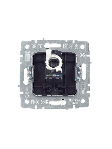 IEK BRITE Розетка компьютерная RJ45 кат.5E РК10-БрЖ жемчуг