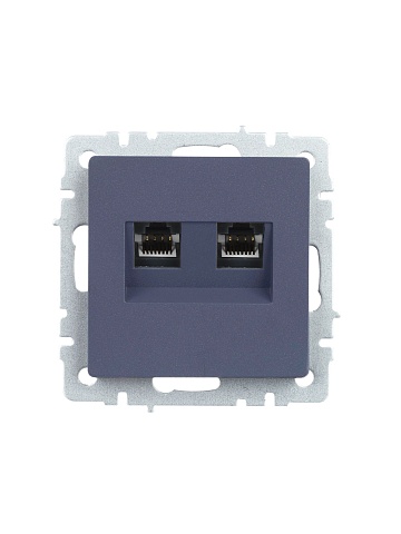 IEK BRITE Розетка двойная RJ11+RJ45 кат.5E РК/Т12-БрМ маренго