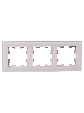 IEK BRITE DECOR Розовый матовый стекло Рамка 3-мест. РУ-3-2-Бр