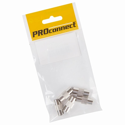 PROconnect Переходник антенный, (штекер TV - штекер TV), (5шт.) (пакет)  PROconnect
