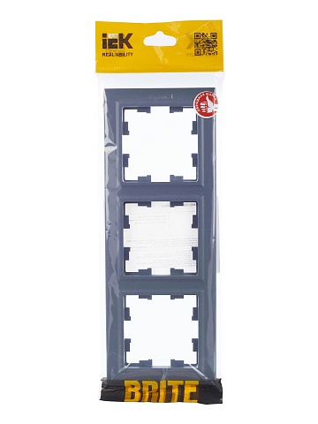 IEK BRITE Рамка 3-местная РУ-3-БрМ маренго
