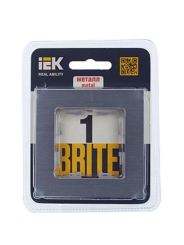 IEK BRITE Рамка 1-мест. РУ-1-1-БрА металл алюм.