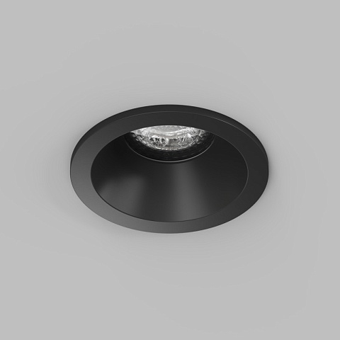 Denkirs DK2130-BK Встраиваемый влагозащищённый светильник COVE, IP44, до 15 Вт LED, GU10, алюминий, чёрный