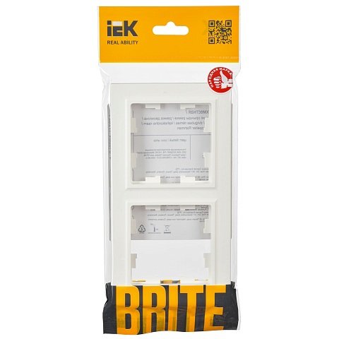 IEK BRITE Рамка 2-местная РУ-2-БрБ белый