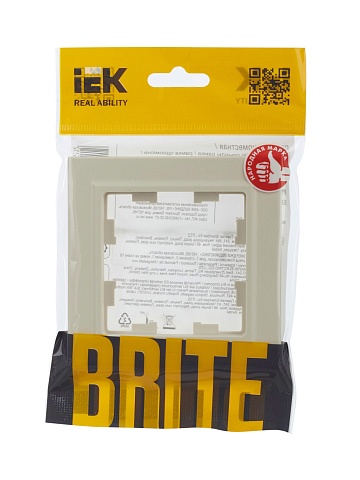 IEK BRITE Рамка 1-местная РУ-1-БрКр бежевый