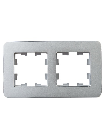 IEK BRITE DECOR Алюминий металл. скругл.угол Рамка 2-м РУ-2-1-Бр RE