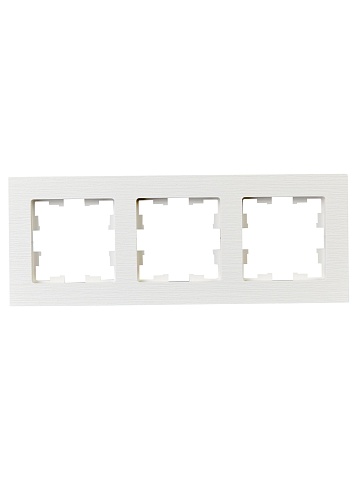IEK BRITE DECOR Белый рифленый Рамка 3-м РУ-3-Бр