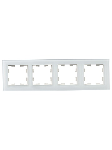 IEK BRITE DECOR Белый матовый стекло Рамка 4-м РУ-4-2-Бр