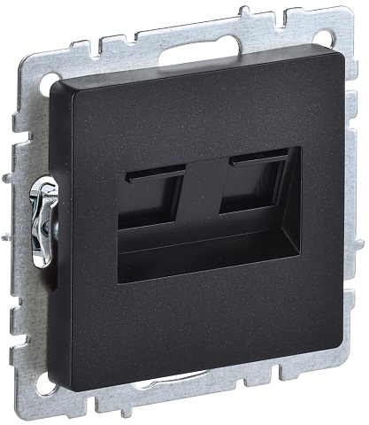 IEK BRITE Розетка компьютерная двойная RJ45 кат.5E РК10-2-БрЧ черный