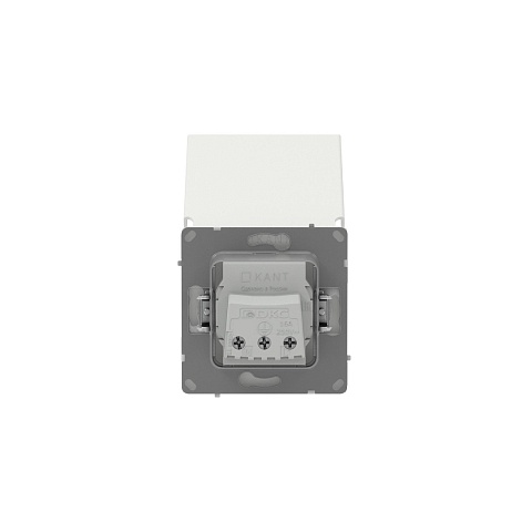 DKC KANT Розетка силовая, 2P+E, с з/ш, с крышкой, IP44, белый песок