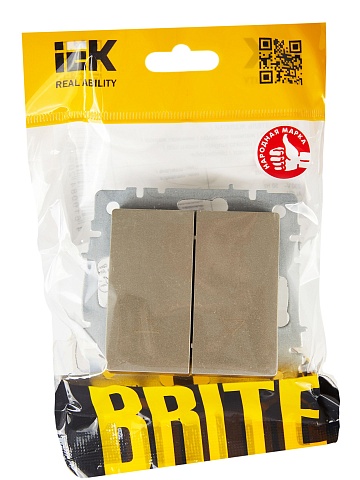 IEK BRITE Выключатель жалюзи 10А ВС10-1-5-БрШ шампань