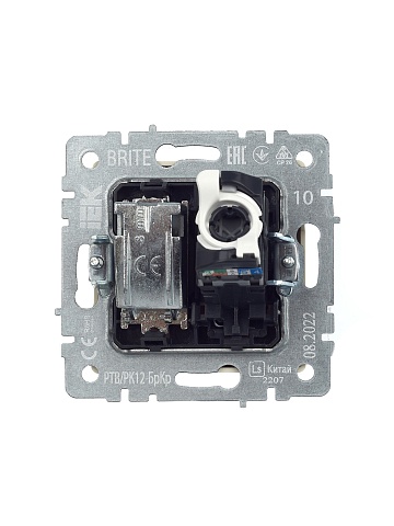 IEK BRITE Розетка двойная TV+RJ45 кат.5E РТВ/РК12-БрКр бежевый