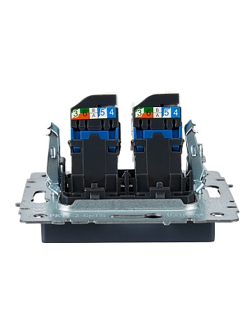 IEK BRITE BASE Маренго Розетка комп. 2-ая RJ45 кат.6 РК11-2-БрМ