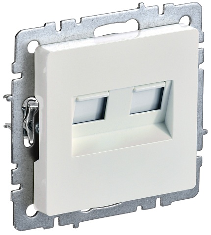 IEK BRITE Розетка двойная RJ11+RJ45 кат.5E РК/Т12-БрЖ жемчуг