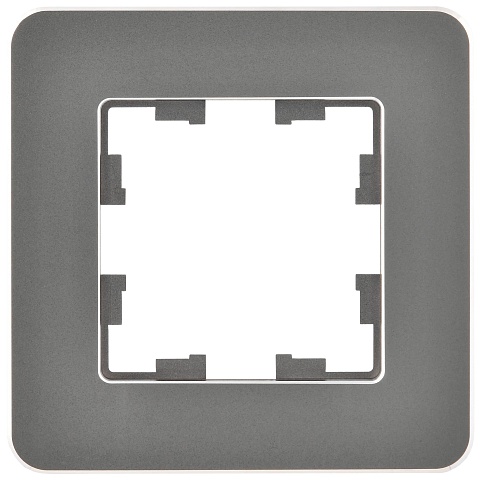 IEK BRITE DECOR Титан металл. скругл.угол Рамка 1-м РУ-1-1-Бр RE