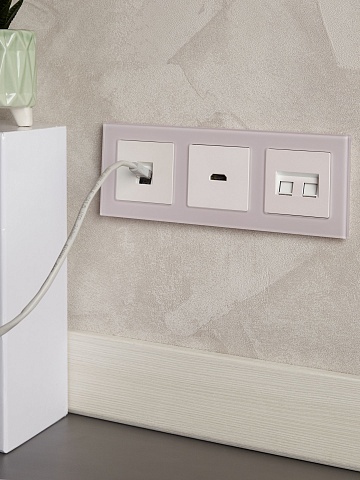 IEK BRITE BASE Жемчуг Розетка комп. RJ45 кат.6 РК11-БрЖ