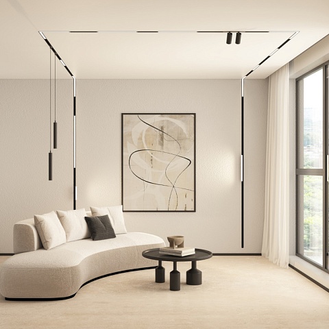 Denkirs DK8015-BK Угловой трековый светильник SMART LINEAR со светодиодом, L312*312, 220V, 18W, 3000-6000К, 120°, IP20, черный