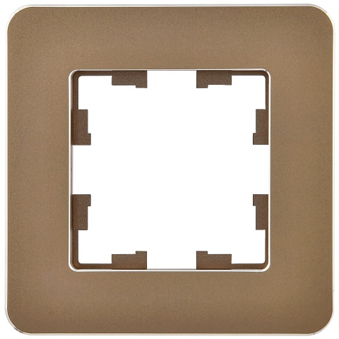 IEK BRITE DECOR Латунь металл. скругл.угол Рамка 1-м РУ-1-1-Бр RE
