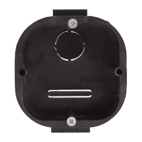 ЭРА Коробка установочная KUTS-60-60-43-s-black усиленная для твердых стен саморезы стыковочные узлы черная IP20