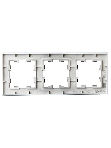 IEK BRITE DECOR Маренго матовый стекло Рамка 3-мест. РУ-3-2-Бр