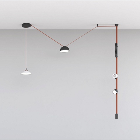 Denkirs DK5561-BK Трековый светильник Belty Flow со светодиодом d220mm H117mm 48V 24W 120° 3000K IP20 черный алюминий