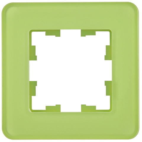 IEK BRITE DECOR Эко грин матовый стекло скругл.угол Рамка 1-мест. РУ-1-2-Бр RE