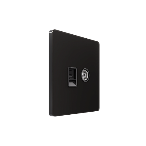Systeme Electric Systeme Infinity Полярная ночь Розетка информационная TV/FM и RJ-45 кат.5е