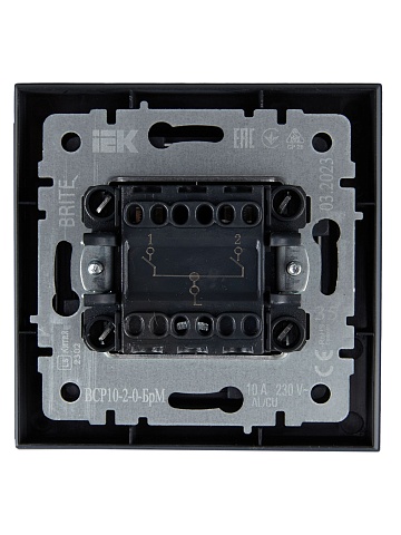 IEK BRITE Маренго Выключ. 2-кл. 10А в сборе ВСР10-2-0-БрМ