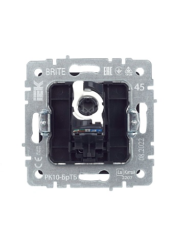 IEK BRITE Розетка компьютерная RJ45 кат.5E РК10-БрТБ темная бронза