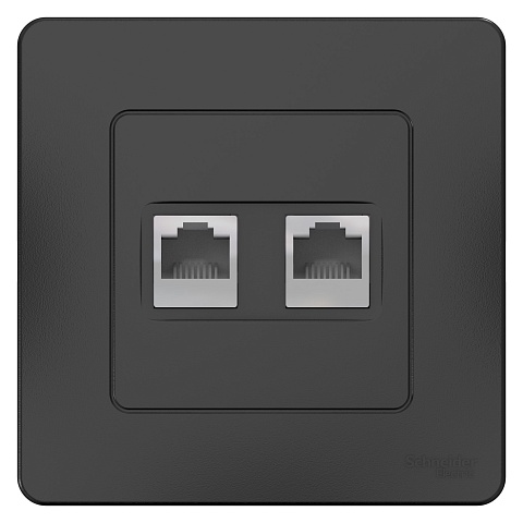 SE Blanca внутр Антрацит Розетка 2-ая компьютерная RJ45