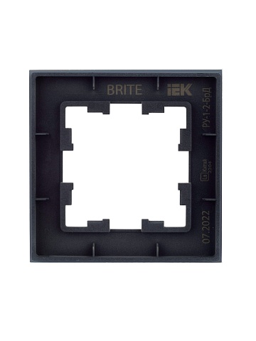 IEK BRITE Рамка 1-мест. РУ-1-2-БрД стекло дым.