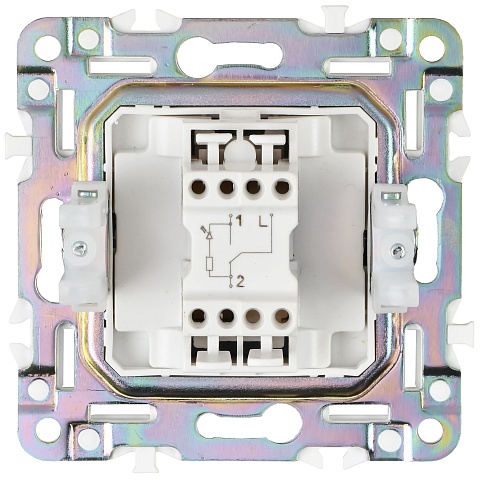 IEK SKANDY Серый Выключатель 1-клавишный проходной 10А SK-V02Gr