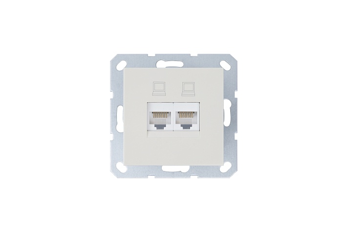 Jasmart G Слоновая кость Рзетка RJ45 2-ая, 6 категория