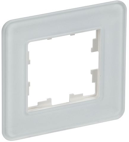 IEK BRITE DECOR Белый матовый стекло скругл.угол Рамка 1-м РУ-1-2-Бр RE