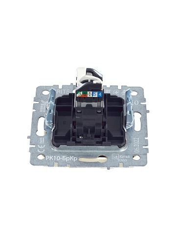 IEK BRITE Розетка компьютерная RJ45 кат.5E РК10-БрКр бежевый