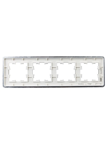 IEK BRITE DECOR Алюминий металл. скругл.угол Рамка 4-м РУ-4-1-Бр RE