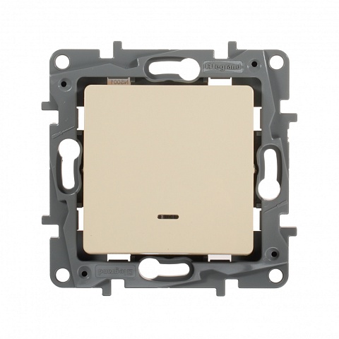 Legrand Etika Слоновая кость Выключатель 1-клавишный с подсветкой, 10А, Винтовые клеммы